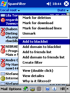 Screenshot of Pocket SpamFilter